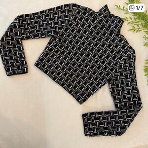 Zara Black and White Turtleneck Sweater
